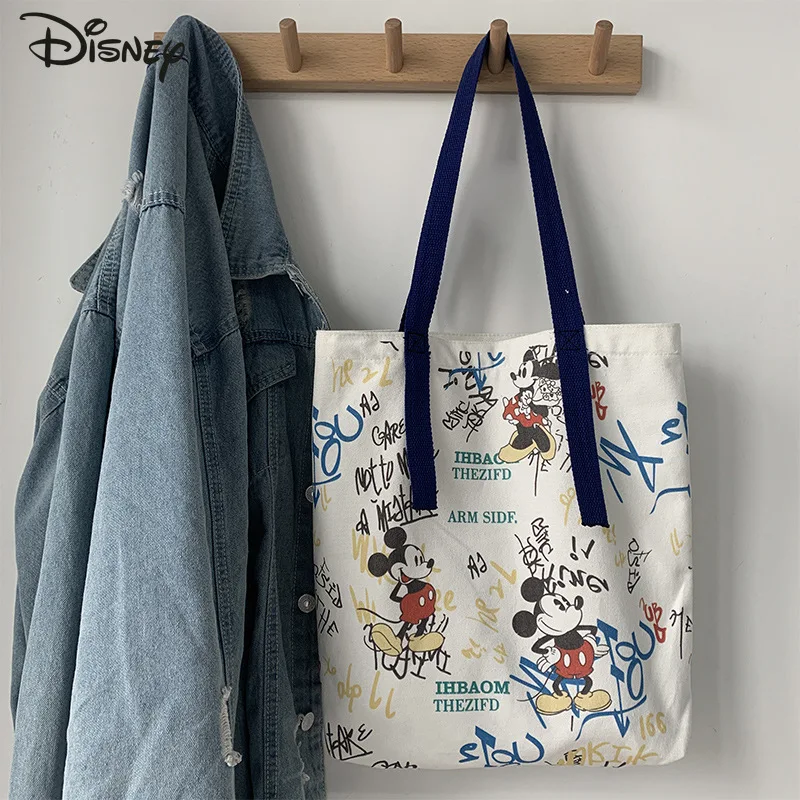 

Микки, новая женская парусиновая сумка на плечо, модная легкая женская сумка высокого качества, универсальная женская сумка для покупок с героями мультфильмов