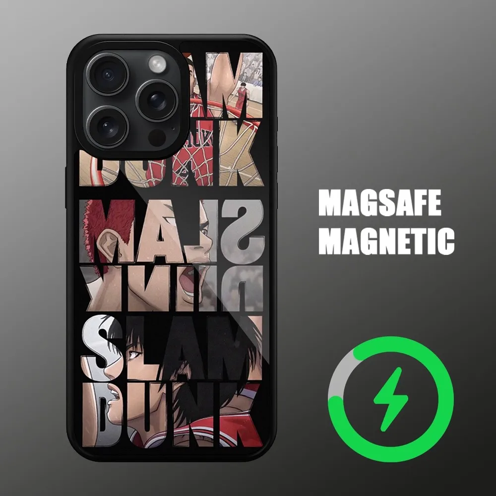 THE FIRST SLAM DUNK Phone Case For iPhone Magsafe Magnetic Wireless 11 12 13 14 15 Pro Max Plus Charging Cover