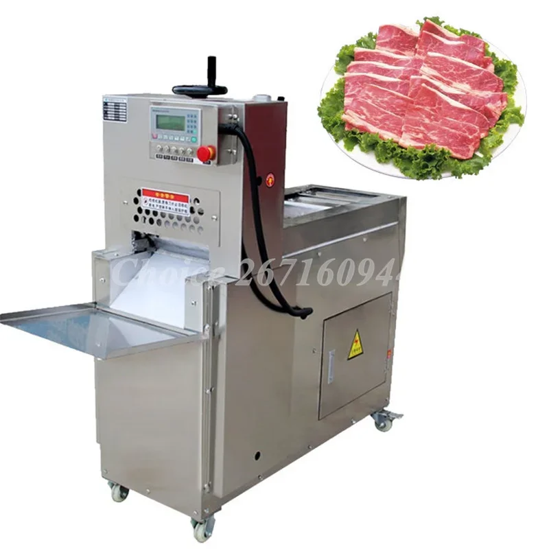 Automatic Electric Meat Slicer Stainless Steel Mutton Rolls Cutter Lamb Beef CNC Double Cut Lamb Roll Machine