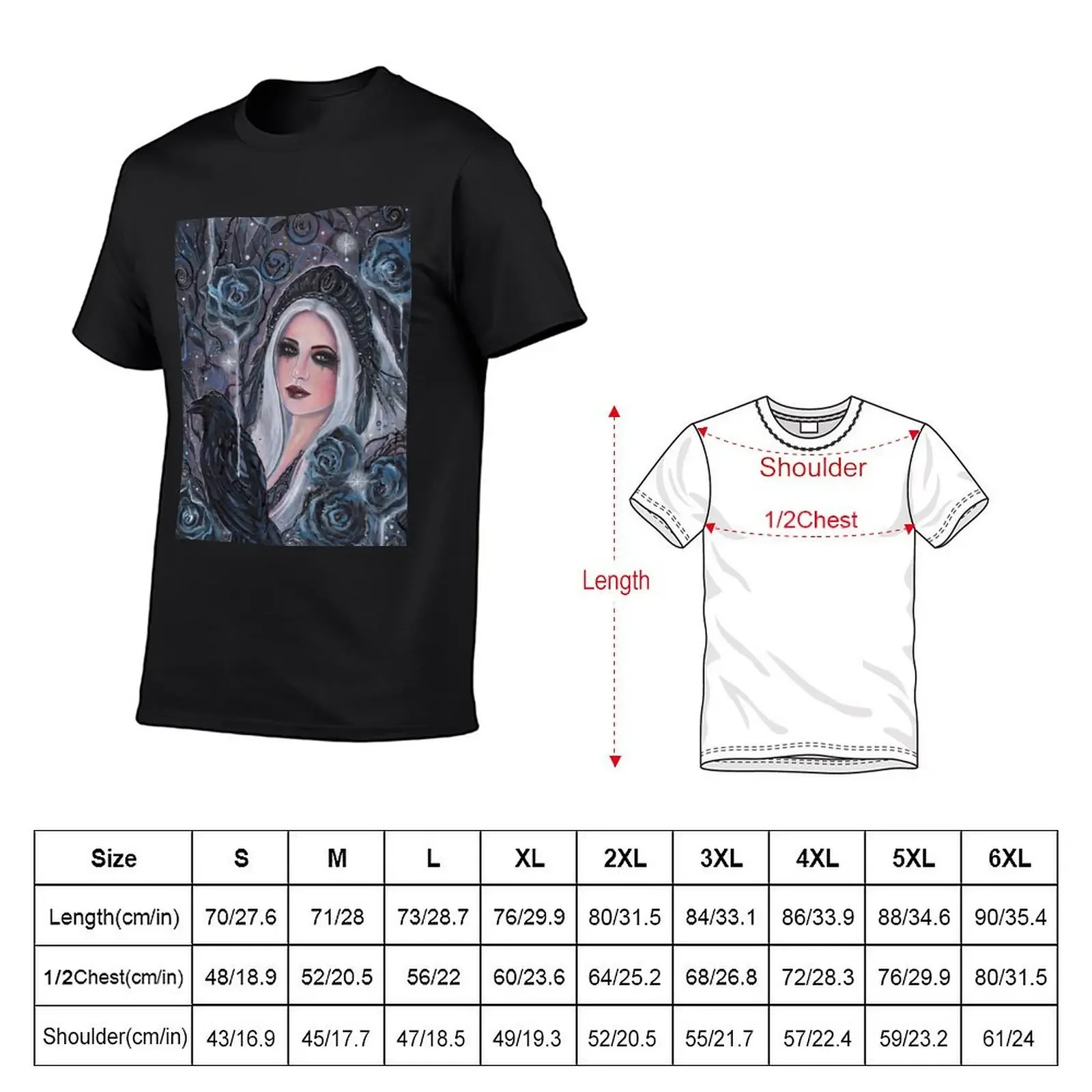 Morrigan goddess with Raven by Renee Lavoie T-Shirt plus size tops cheap stuff graphic tee shirt t shirt for men