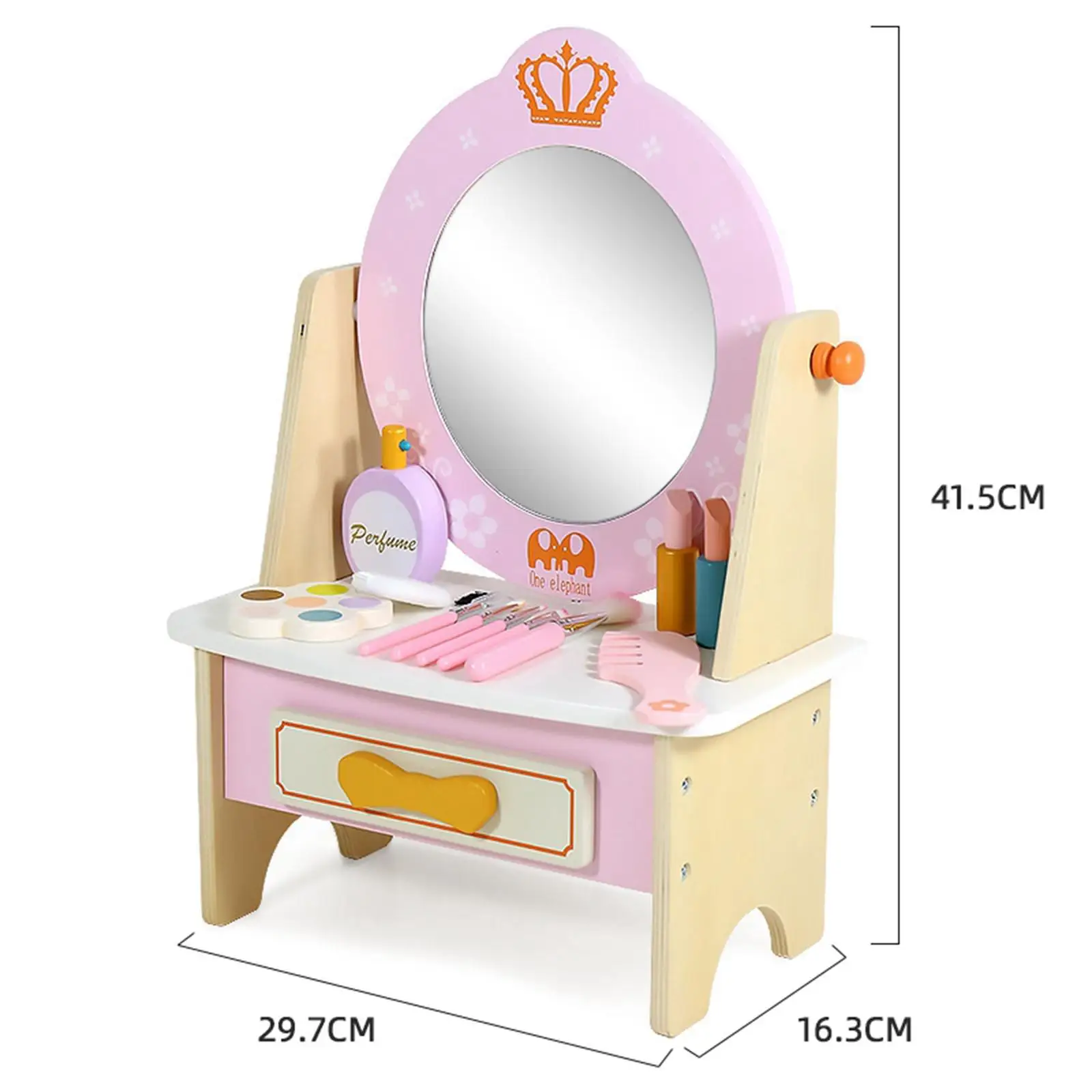 Mesa de vaidade de princesa montessori com acessórios de maquiagem, conjunto de beleza, dramatização, simulação de mesa de maquiagem, brinquedos para meninas, presentes