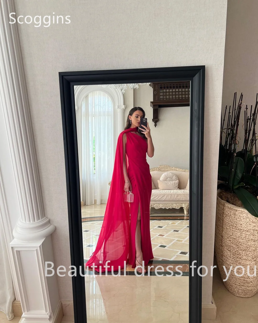 Scoggins فساتين سهرة Dresses For Prom One-Shoulder Ankle-Length Halter Chiffon Zipper Up Strapless Elegant And Pretty Women'S Dr