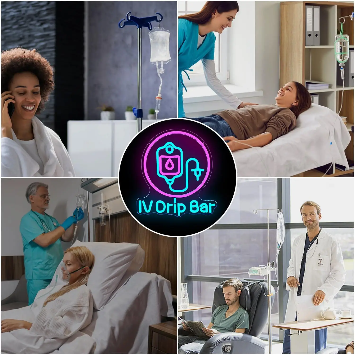 IV Drip Bar Neon Sign USB Dimmable LED Light for Wall Decor Medical Clinic Office Wellness Room IV Therapy Art Decoration Gifts view 4