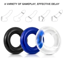 2Pcs/Set Mens Cock Ring Delay Ejaculation Penis Rings Rubber Rings Penis Enlargement Sex Toys For Male Sex Ring Adult Toy 18