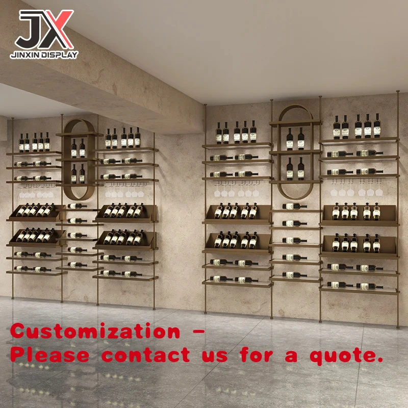 custom.Factory Custom LED Light Luxury Club Red Wine Display Cabinet with Rectangular Design Retail/Winery/Use