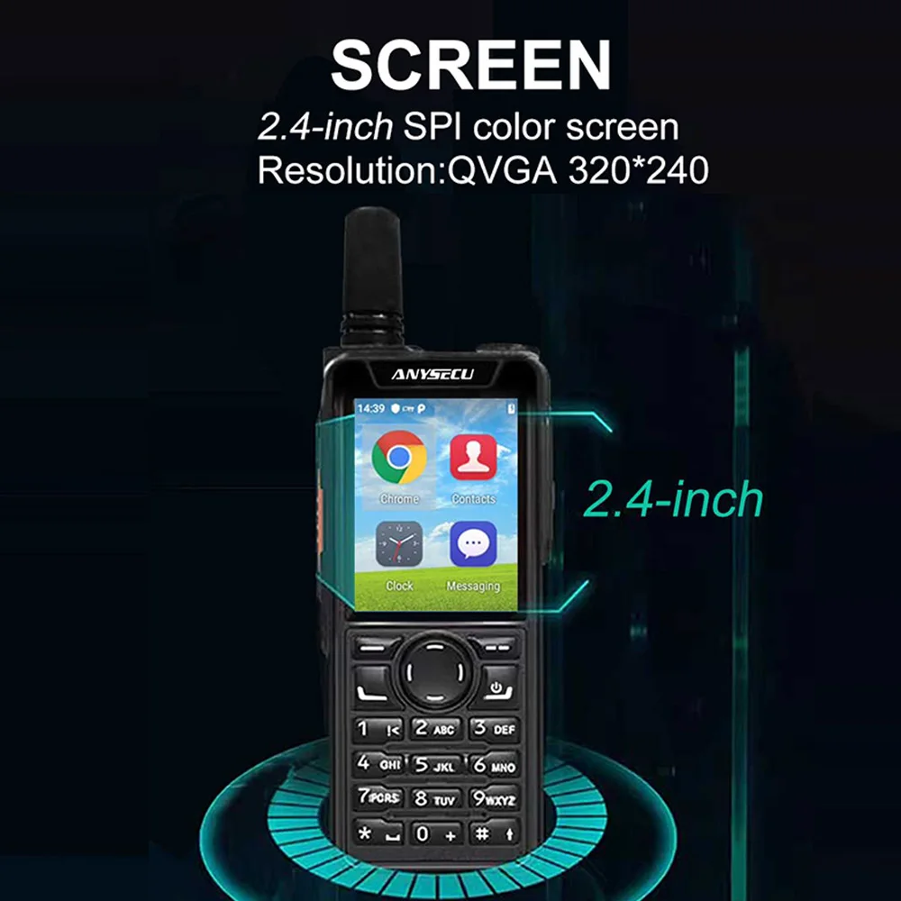 Anysecu T59 walkie talkie Network POC 4G LTE Radio Zello Android 9.0 Battery 6800mAh Wifi BT 4.2 Two Way Radio