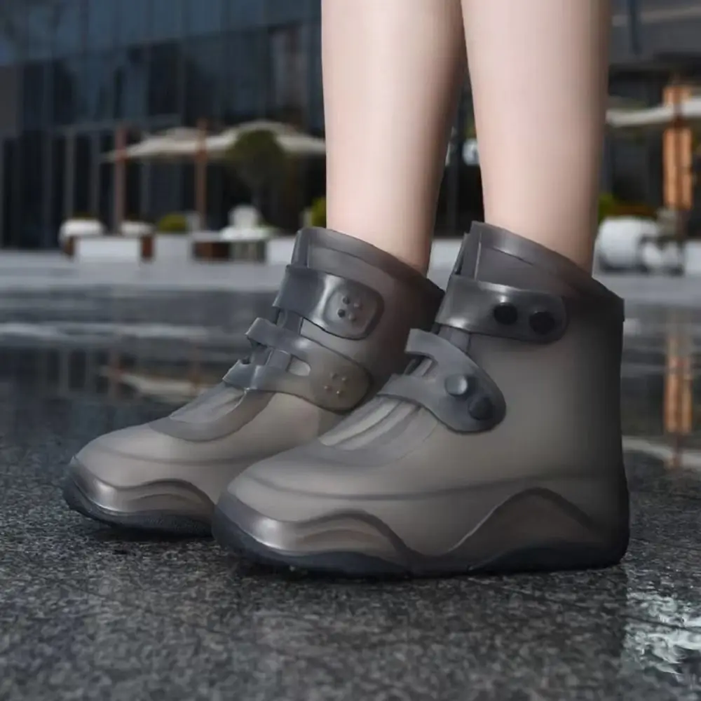 1 par engrossado botas de chuva cobre anti deslizamento resistente ao desgaste capa de sapato de chuva lavável anti-incrustante à prova dwaterproof água capas de sapato crianças