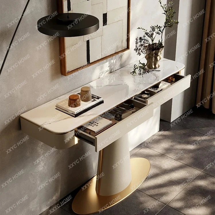 

Легкий роскошный входной стол. Современный простой бытовой настенный входной шкаф. Итальянская каменная плита.