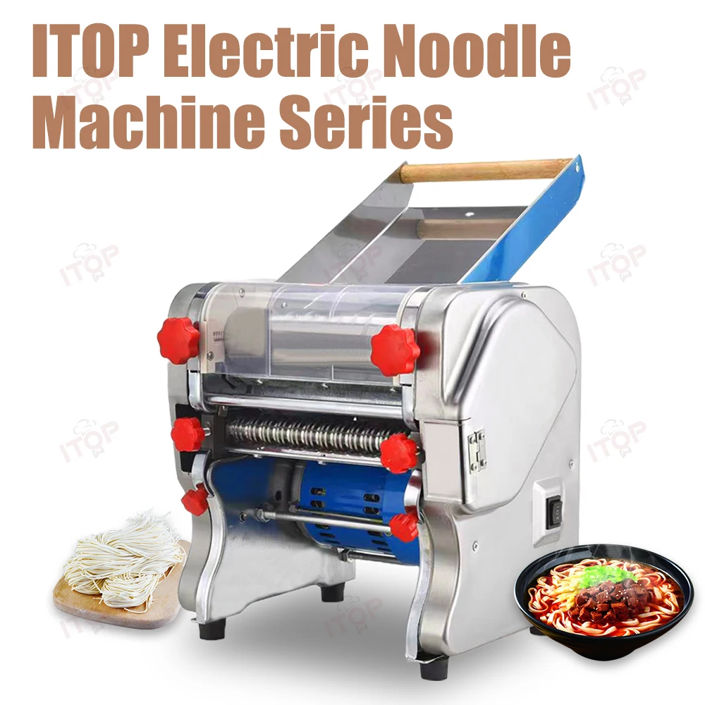 ITOP Electric Noodle Machine Automatic Dough Sheeter Pasta Dough Roller Noodle Shaping Cutting Mahcine Commercial Heavy Duty