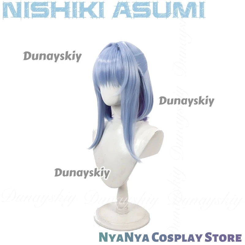 Hamidashi Creative Game Nishiki Asumi ssiVtuber súper popular con vestido blanco Sudadera con capucha negra y peluca ssiDisfraz Todo el conjunto