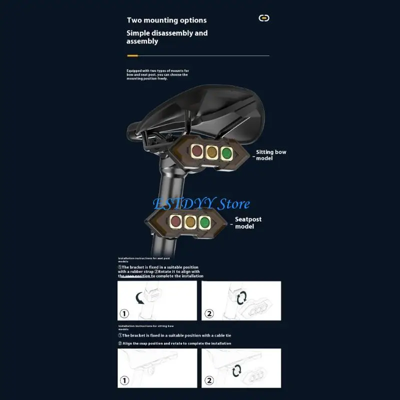 

G6DE Remotes Control Bikes Tail Light Brake Sensors Rechargeable Waterproofed Cycling Safety Light for Night Cycling