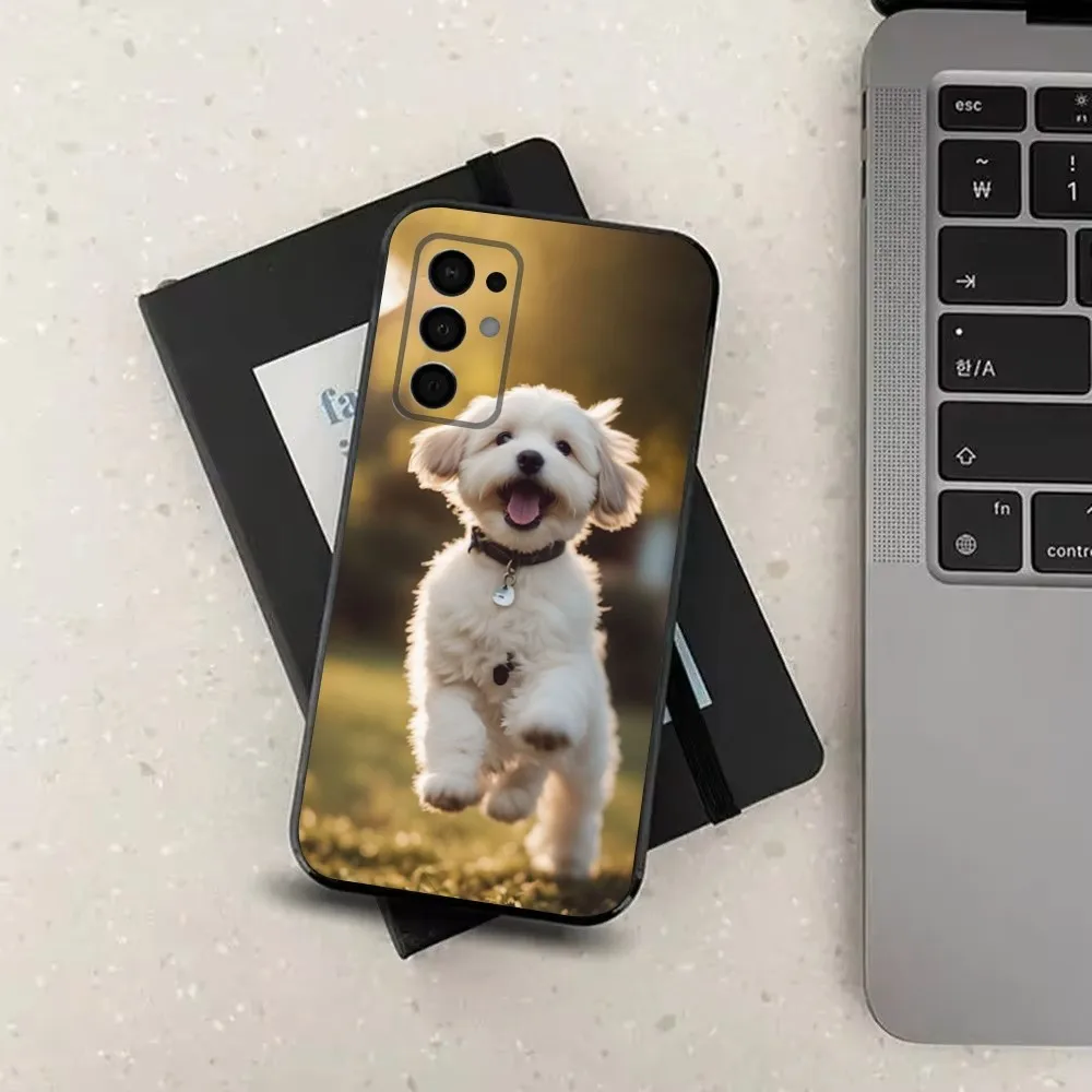 Cute Maltese Dog Phone Case For Samsung Galaxy A91,A80,A73,A72 ,A71,A53A52,A32 ,A31A22,A21s,A20,Black Cover