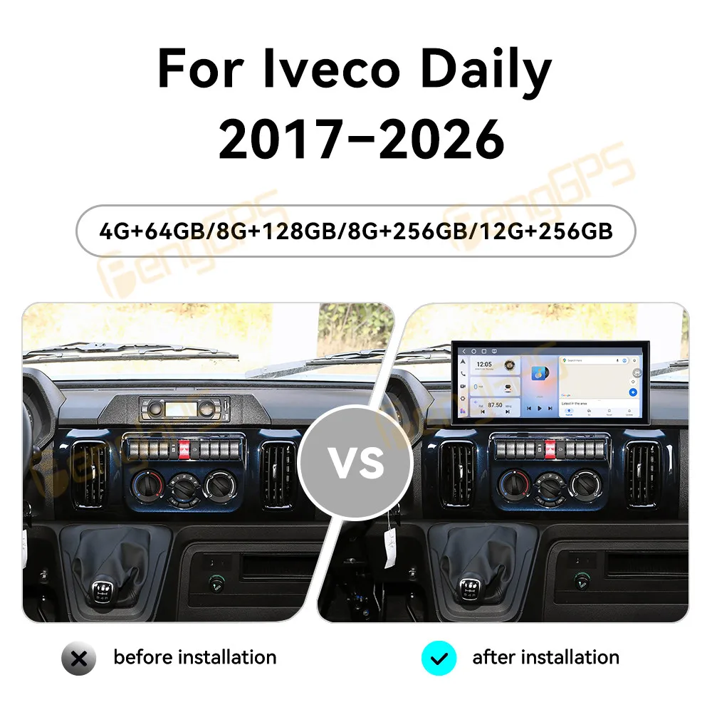 

15,8-дюймовый автомобильный мультимедийный центр Android 15 с CarPlay для Iveco Daily 2017-2026, сенсорный экран, GPS-навигация, головное устройство, DSP
