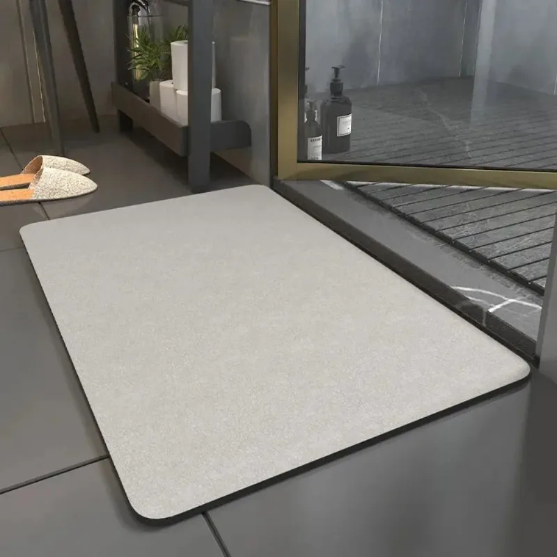 Summer Simple Solid Colour Diatomite Floor Mat Non-Slip Kitchen Entrance Bathroom Carpet Home Decoration