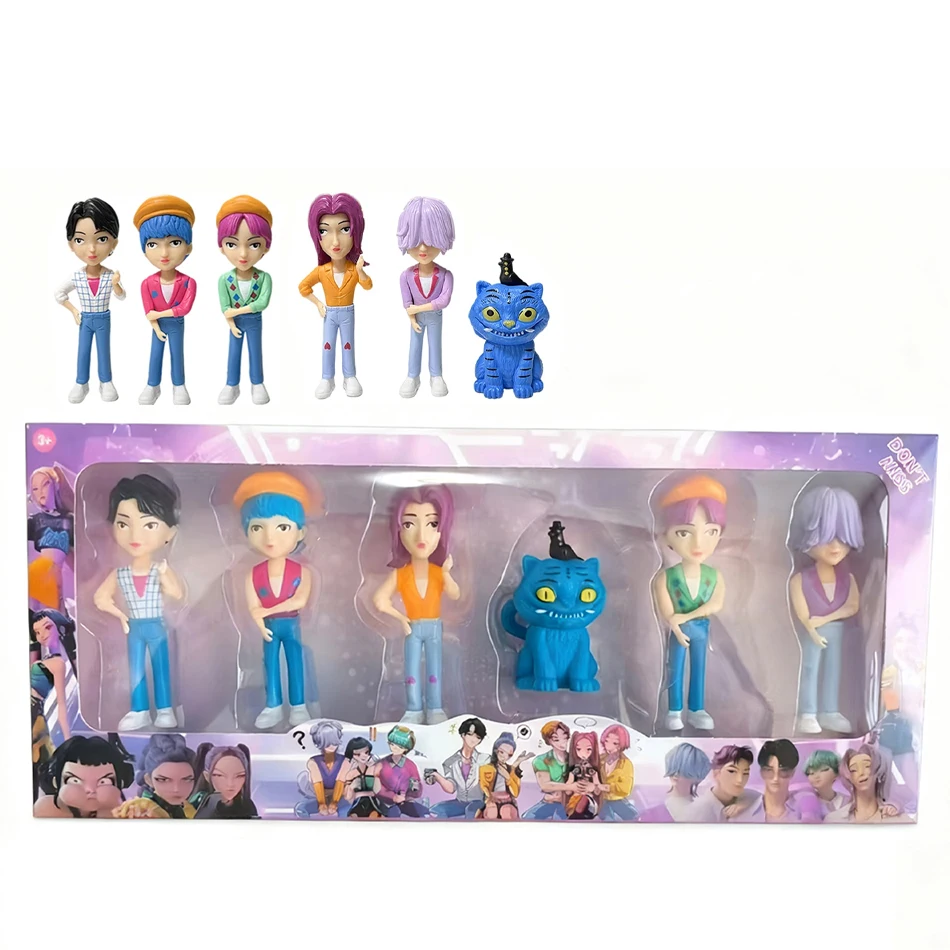 Hot Anime Figure K-pop Hunters with Box Kawaii Boys Girls Gifts For Kids Fans Halloween Christmas Figure Decorative Gifts