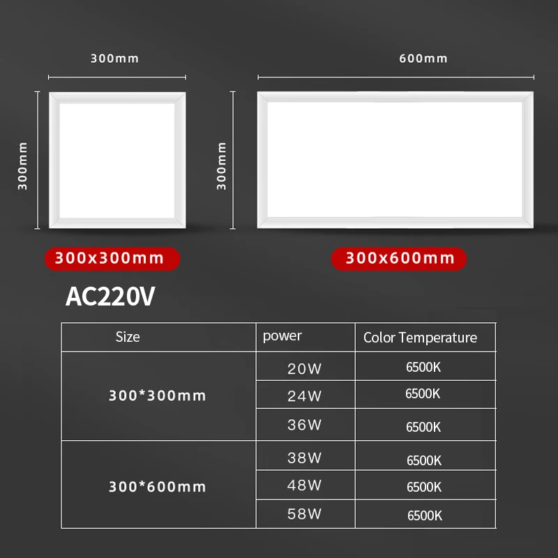 Panel oświetlenia LED superbrillante do korzystania z wysokości 120W 24W 30W 30x30cm para oficina y cocina, 220V