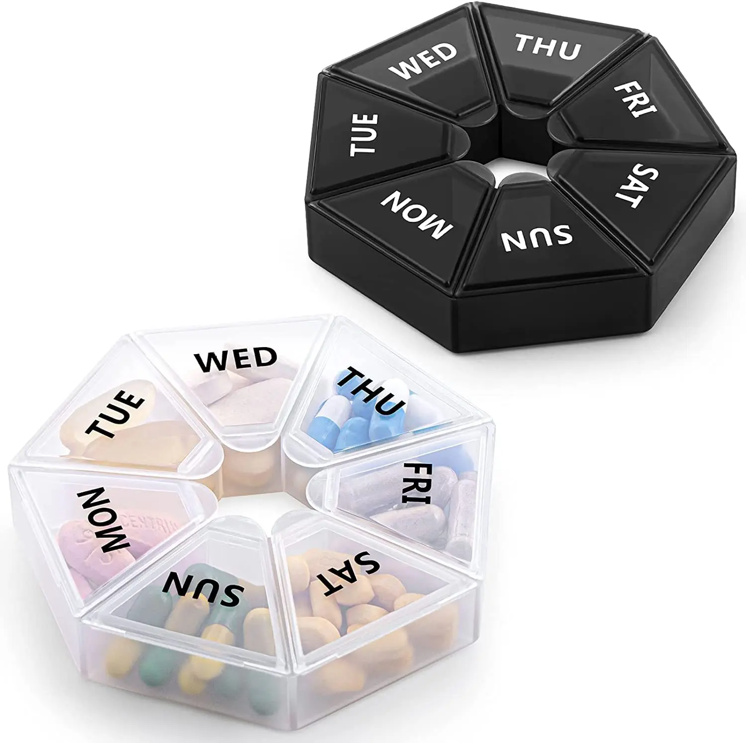 Pill Cases Plastic 7 Days Tablet Candy Box Portable Storage Tablet Holder Travel Organizer Pill Dispenser Pill Container