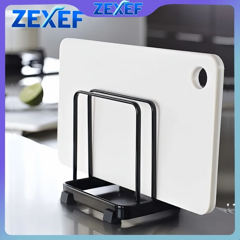 

ZEXEF Kitchen Layered Cutting Board Rack Stainless Steel Adjustable Organizer Drain Tray Dish Drying Shelf Sink Organizer