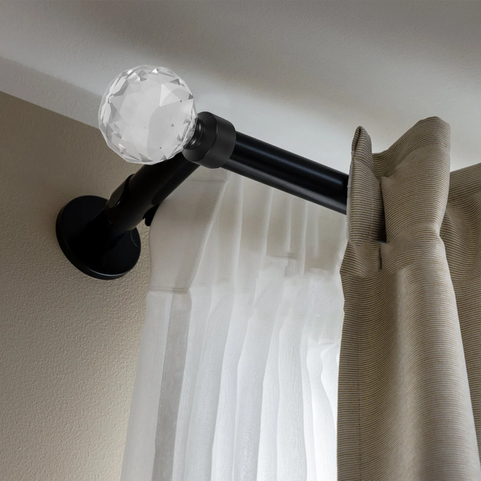 

Curtain Rod Ends Black Iron Retro Style For Bedroom Apartment Home Decor Accessories Curtain Rod Fittings