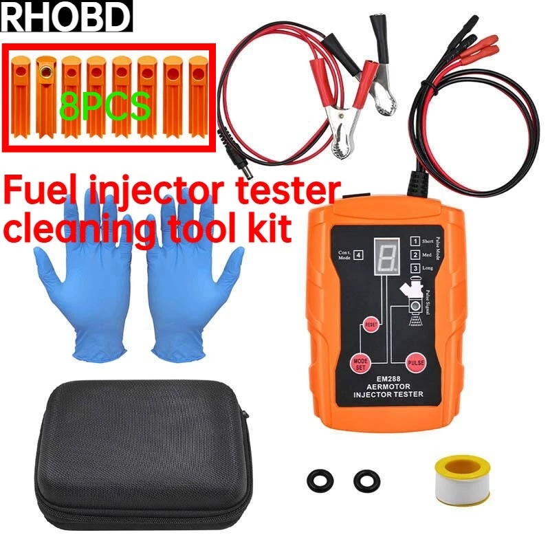 NEW Kit 4 Wire Fuel Injector Tester Cleaning Tool Test Injectors Simultaneously 8 Pulse Power Drive Modefuel Injector Test Tool
