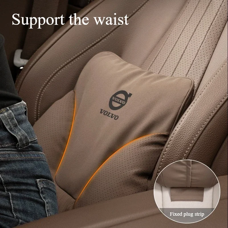 

Car Headrest Neck And Waist Pillow Cushion for Volvo XC60 S60 S90 XC90 XC40 Auto Adjustable Support Car Travel Accessories
