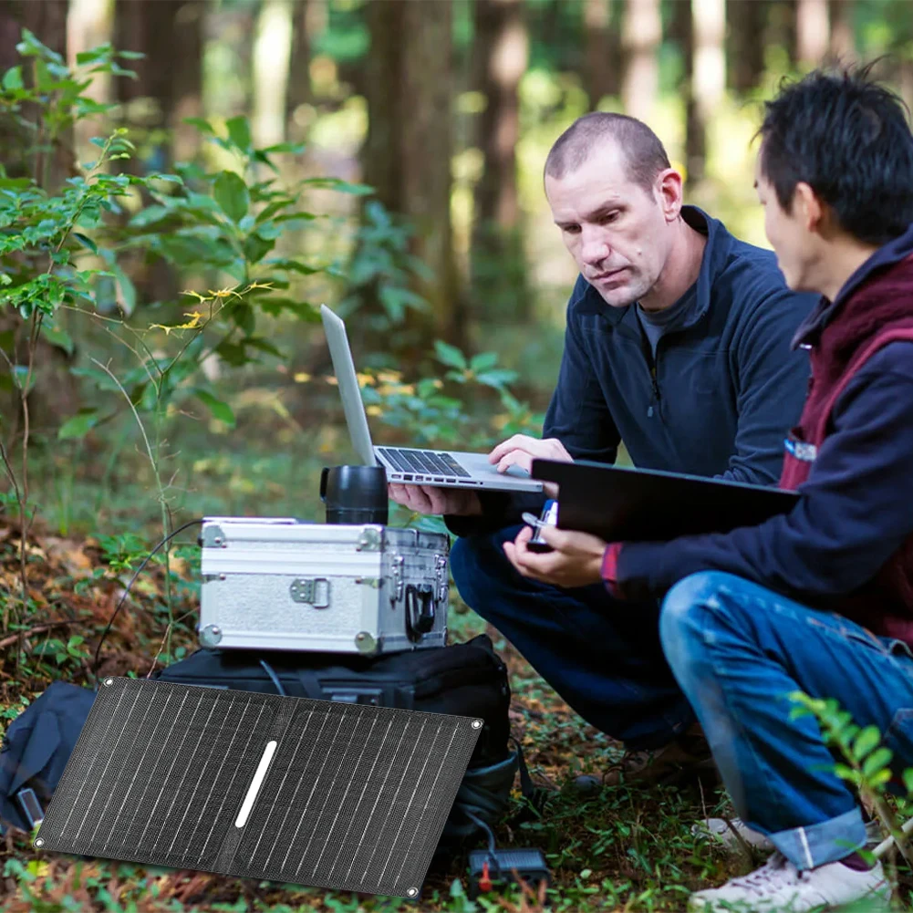 24W Portable Solar Panel Waterproof Camping Solar Panel Charger Folding Solar Charger for Outdoor Camping Phone Charger