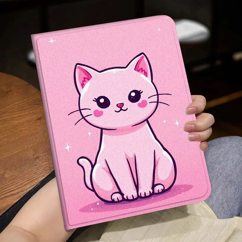 Cartoon Pink Kitten Cover For Lenovo Xiaoxin Tab Pad K10 K11 Y700 P11 3rd GT Pro Plus Gen Tablet Case Gift