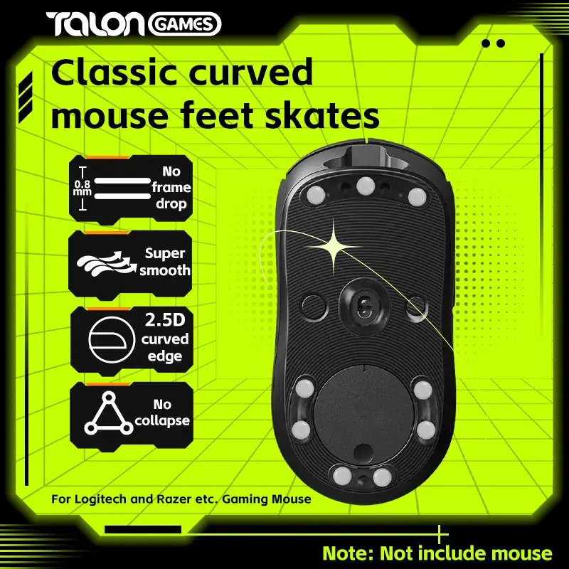 

20PCS 6mm TALONGAMES Mouse Feet Compatible With Razer Logitech Glorious Steelseries Universal Dots Round Curved Edge Mouse Feet