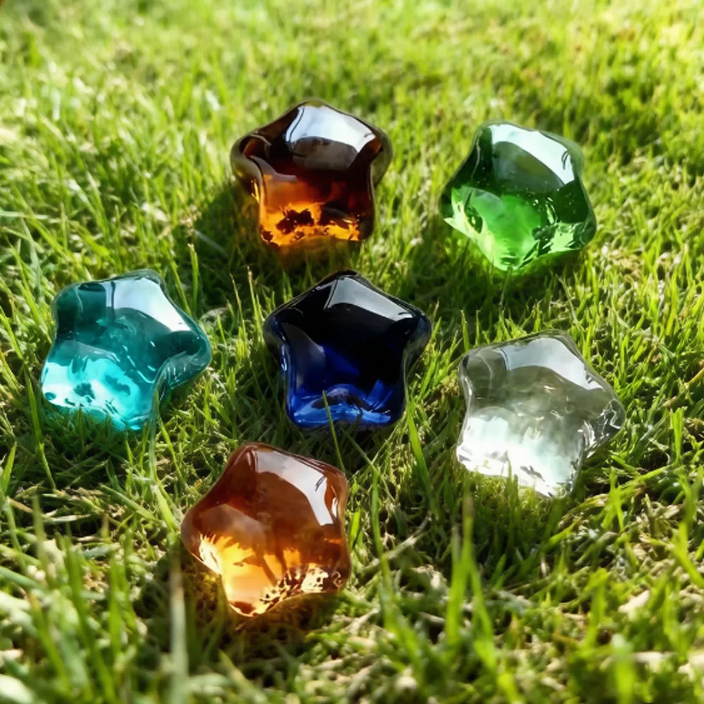 6-30Pcs Dia 30mm Six colored star glass beads Festival decoration fish tank vase decoration Handmade Accessories