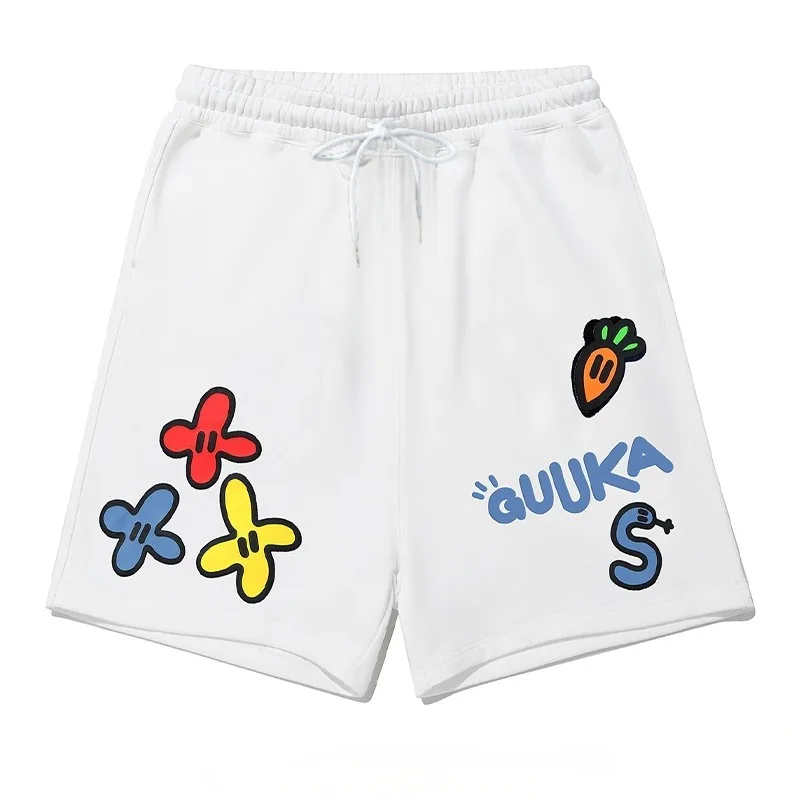 شورت صيفي كاجوال للرجال أمريكي بسيط ثلاثي الأبعاد مطبوع فضفاض ومتعدد الاستخدامات سريع الجفاف شورت رياضي