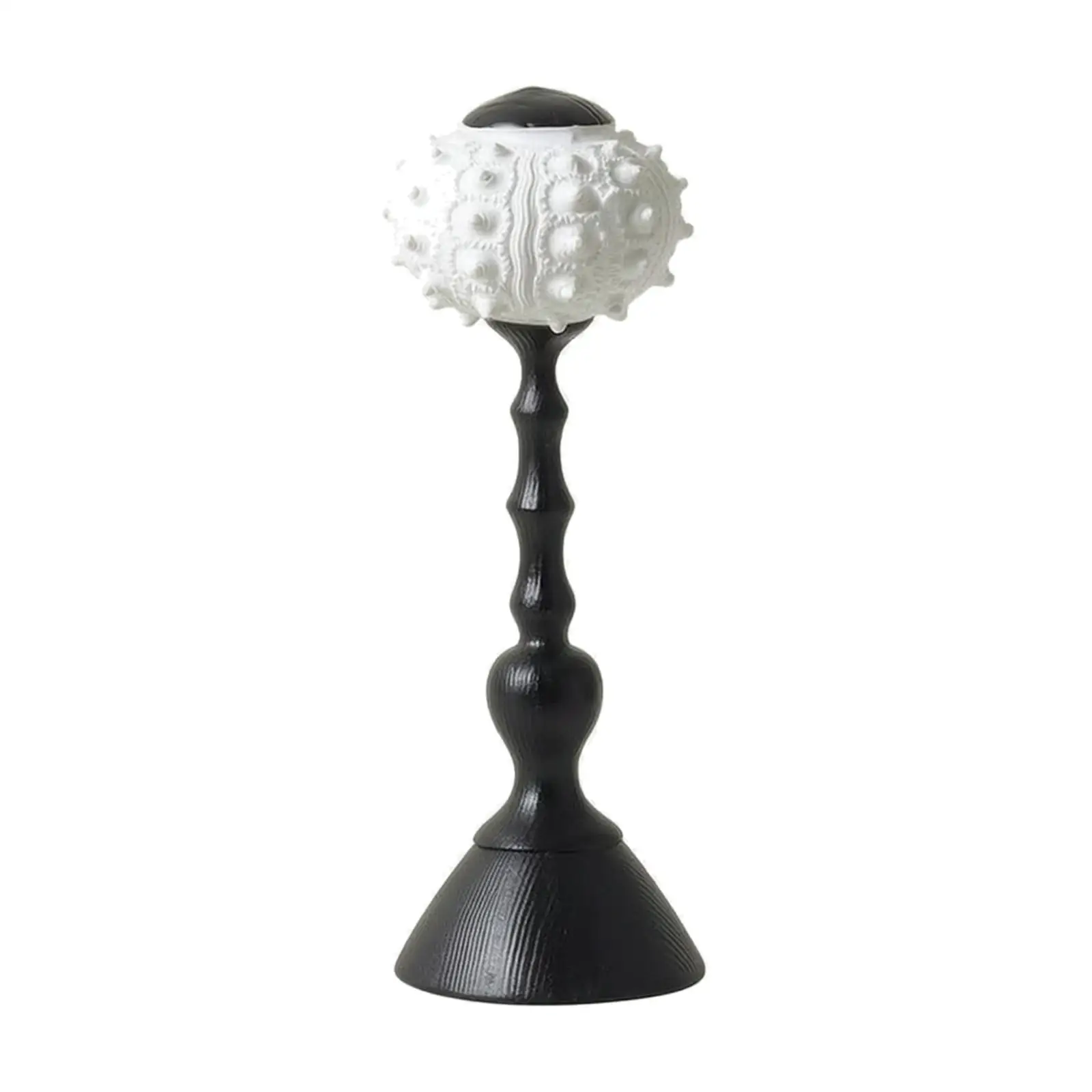 Home Decor Sculpture Resin Ball on Pedestal Base with Raised Pattern for Living Room Mantel Shelf Table Ornament Statue