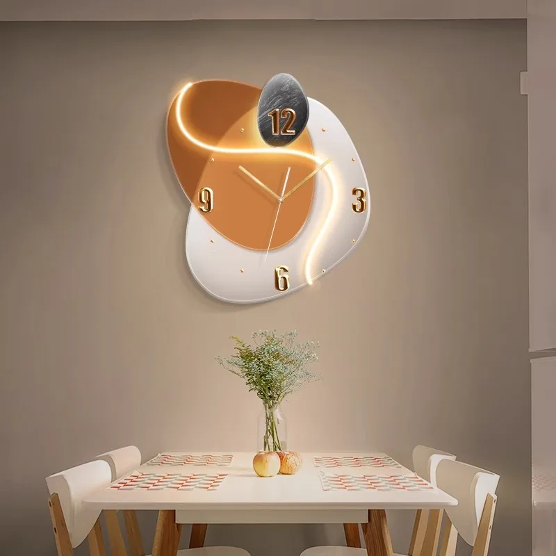 

Time comes and goes, dining room decorative painting, living room clock hanging painting, modern simple dining table wall clock