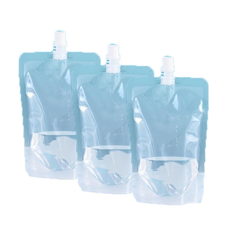 Bolsa de agua plegable de 500ML, contenedor de almacenamiento deportivo portátil, botella de jarra para viajes al aire libre, Camping, bolsa de agua plegable con asa, 3 uds.