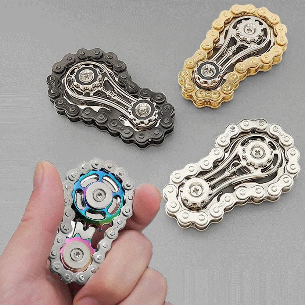 Fidget Spinner in metallo Giocattolo da scrivania per ufficio Ingranaggi antistress Spinner a mano per adulti Decorazione da scrivania Decorazioni per la casa Allevia lo stress rilassarsi