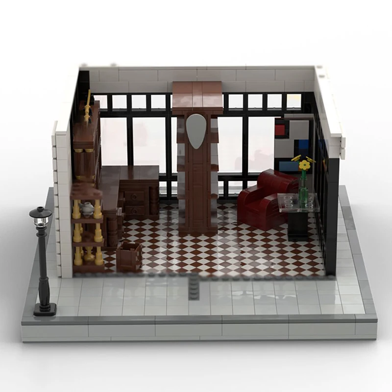 Model Street View MOC Klocki Konstrukcyjne Nowoczesna Architektura Księgarnia Modułowa Technologia Prezenty Świąteczne Zestaw do Składania Zabawki dla Dzieci