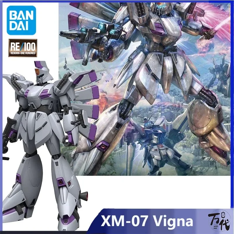

Bandai Gundam Model Kit Anime Figure PB RE 1/100 XM-07 Vigna Ghina Genuine Gunpla Model Action Toy Figure Toys for Children