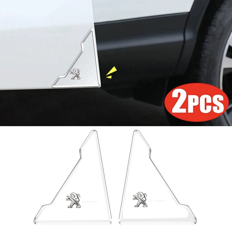 4pcs Universal Car Door Corner Anti-collision Covers Transparent For Peugeot 108 406 407 408 206 207 208 306 307 308 508