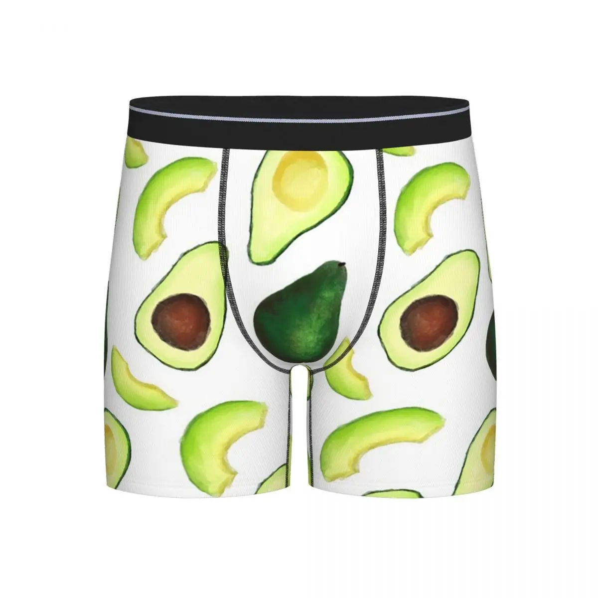 

Long Boxer Underpants Shorts Watercolor Style Avocado Pattern Panties Male Breathable Underwear for Homme Man Boyfriend Gifts