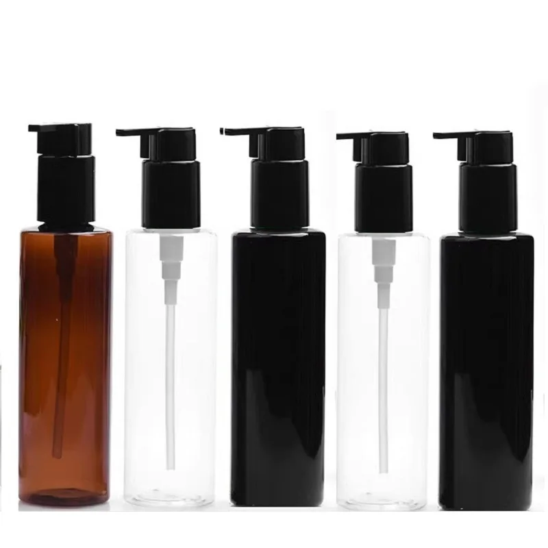 

30Pcs Empty Plastic Lotion Refillable Bottle Black Pump Round PET Portable Cosmetic Packaging 200ml Shampoo Shower Gel Bottles