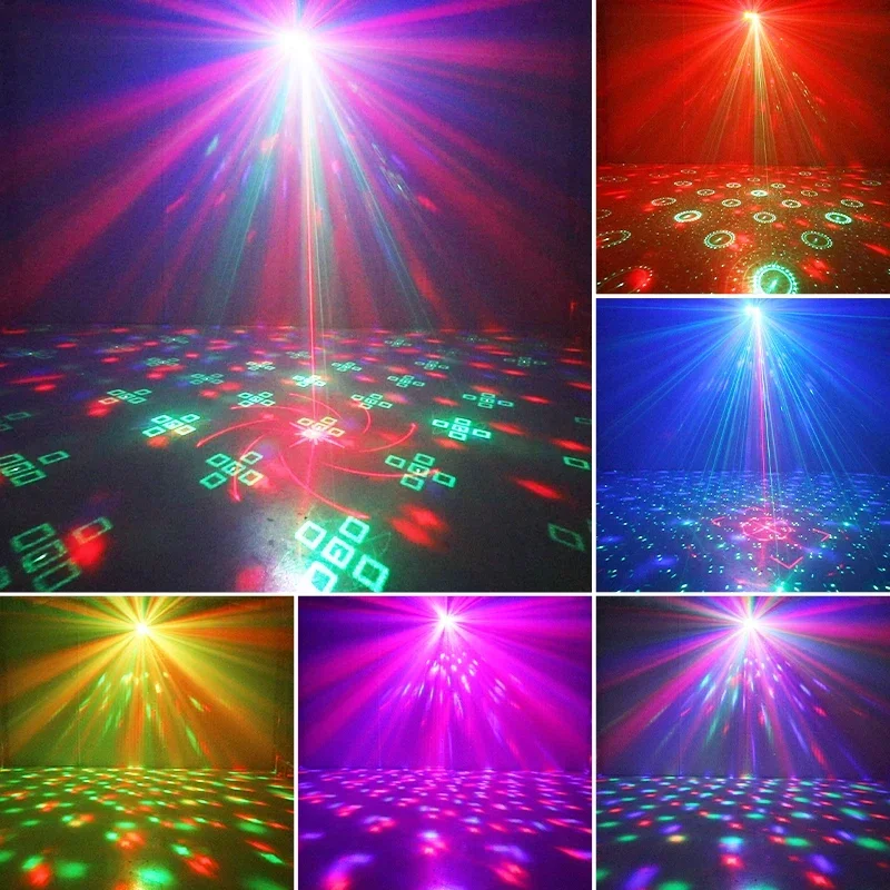 Светодиодное лазерное проекционное освещение сцены RGBW DJ Disco MIni Party Lights с дистанционным управлением для вечеринки, свадьбы, бара, клуба, рождественского света