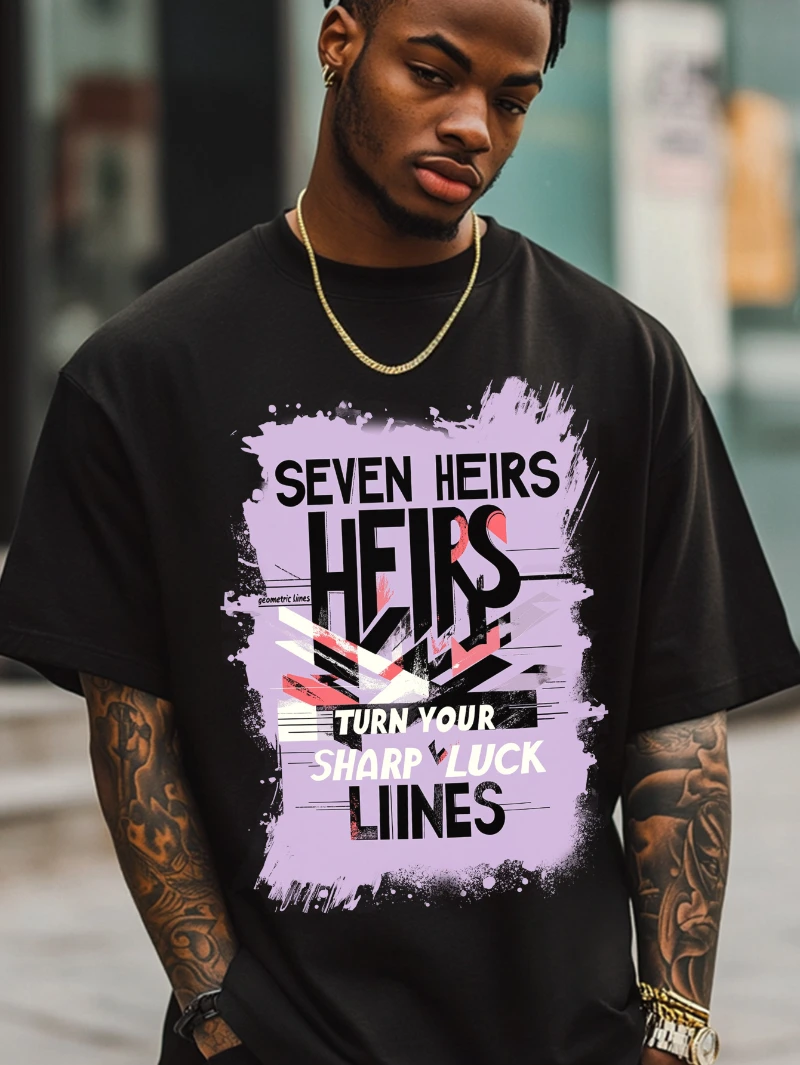 

Mens Black Cotton T Shirt Abstract High-end Luxury Is for Both Men and Women Top 2025 Summer Hot Sale