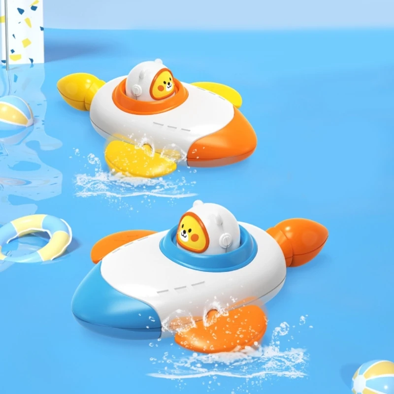 Windup vasca da bagno giocattolo per bambini Space Ship Baby ShowerTime Toy interazione genitore-figlio gioco d'acqua giocattolo per bambini giocattolo da bagno