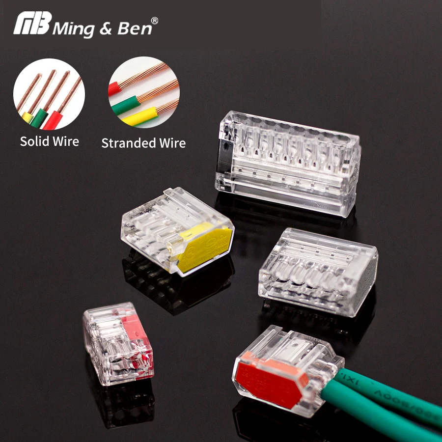 Wire Connector 450V/600V 0.5-2.5mm² Mini Quick Conectors Universal Compact Wiring Conductor Push-in Terminal Block LED Conector