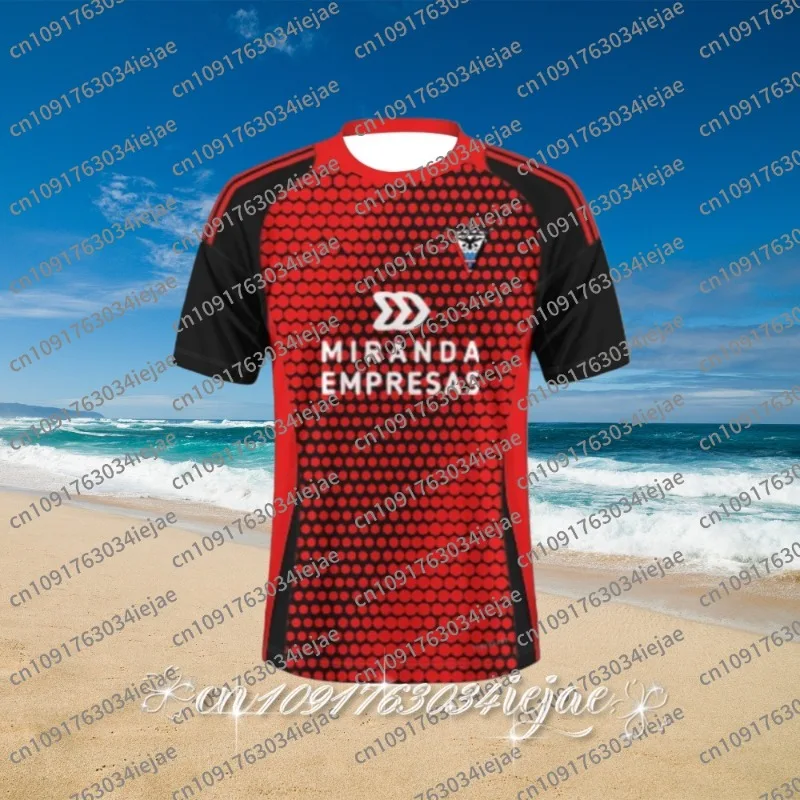 2025 جديد Mirandés ملابس علوية بأكمام قصيرة للرجال لكرة القدم جيرسي تي شيرت الكبار الاطفال التجفيف السريع التدريب الرياضة المحملة الملابس #2