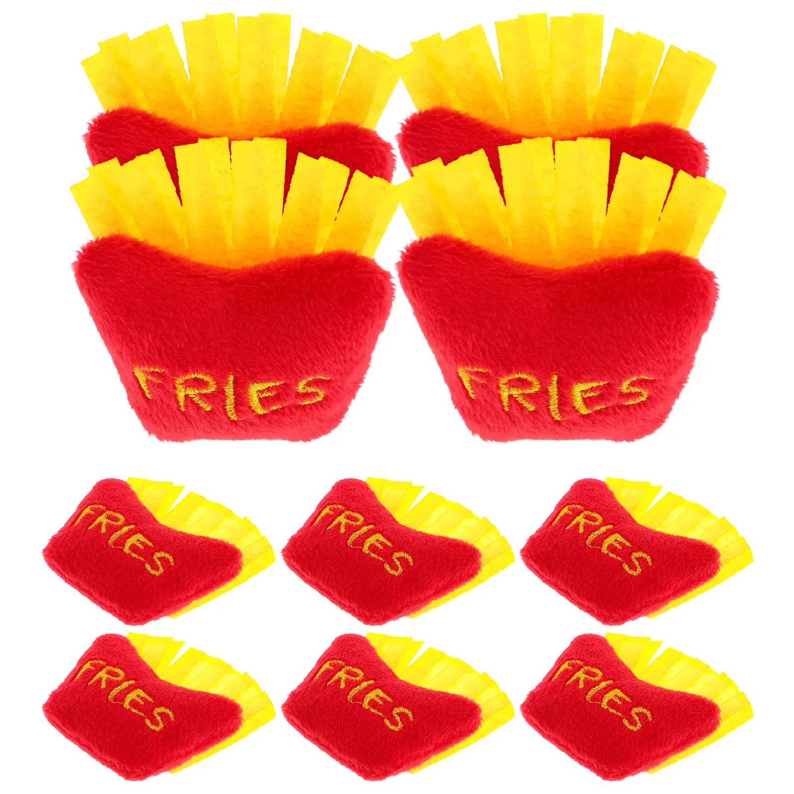 

10Pcs French Fries Stuffed Animal Soft Funny Food Accessories for Hats Shoes DIY Cute Cartoon Decoration Kids Play