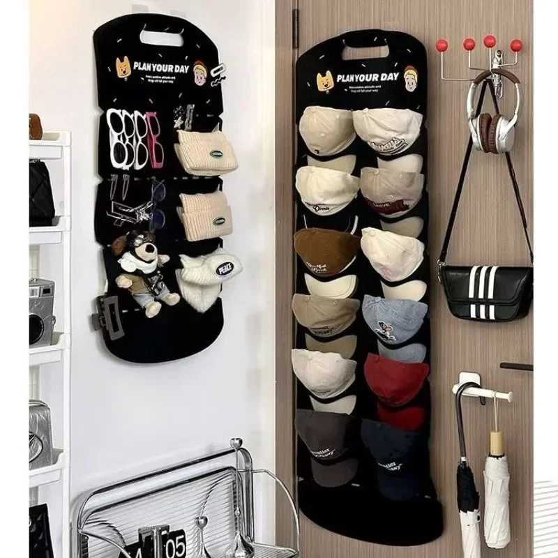 Hanging Hat Organizers for Baseball Cap Felt Storage Holders for Bedroom Glasses Space Saving Wall Door Felt Storage Rack