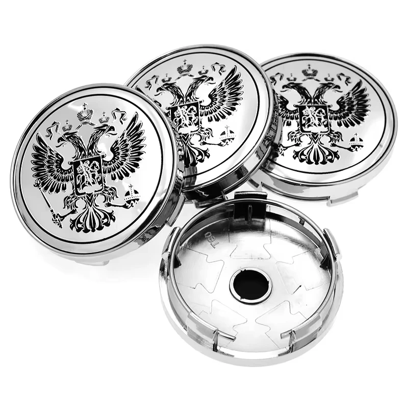 4PCS 56MM 60MM Russian National Eagle Emblem Wheel Center Hub Cap Car Rims Dust-proof Cover Hubcaps Sticker