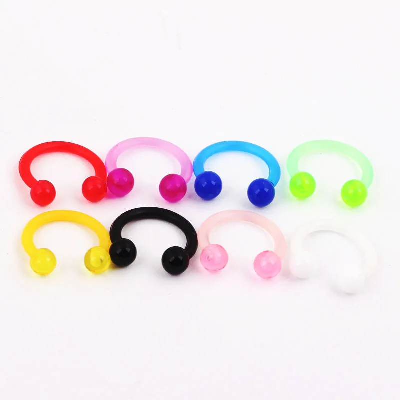 9 Piece Fashionable nose ring acrylic CBR ring false nose ring C nose stud piercing jewelry body jewelry