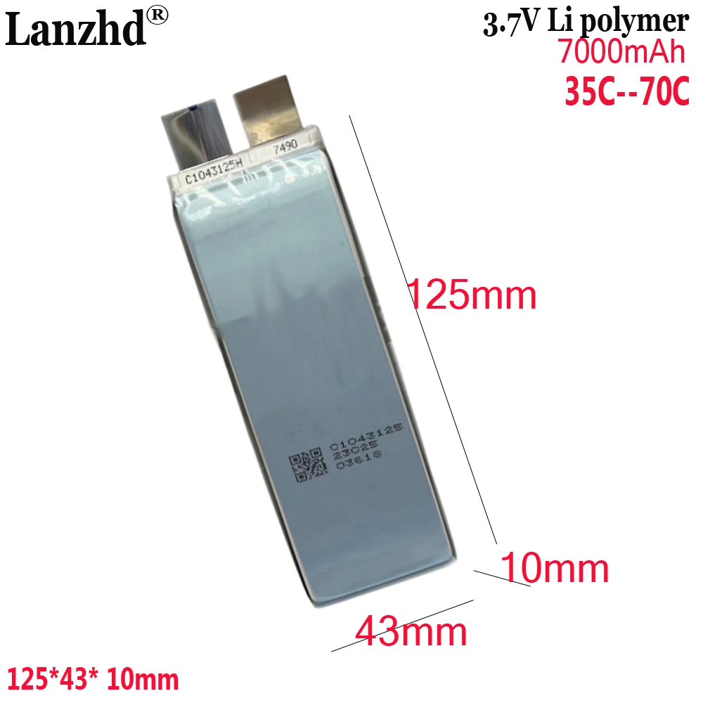 1-10pcs 3.7V High Rate 70C Battery for Automotive Starting Power Supply Cell Welding Machine Battery 1043125 7000mAh