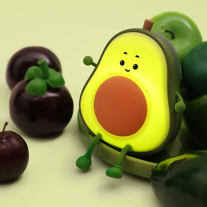New Product Decoration with Unique Creative Design Avocado Soft Light Night Light Desktop Atmosphere Sleep Companion Pat Light